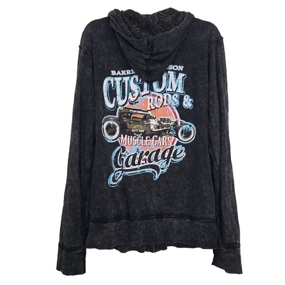 Barrett Jackson Reversible Jacket Lace Distressed Muscle Cars Womens Size Medium - Picture 14 of 16